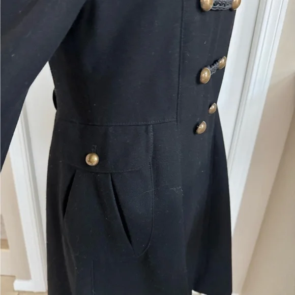 TAHARI Black Wool Military Coat size 6 - Picture 5 of 6